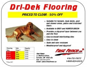 Dri-Dek self-draining flooring