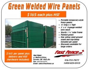 Green welded wire fence panels