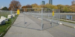 Chain link panels lakefront