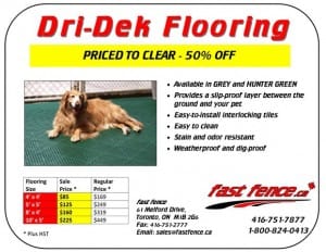 Dri-Dek kennel flooring sale