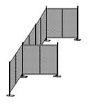 Temporary fence panels reinforced with a perpendicular panel
