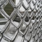 Icy chain link fence