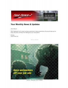 Fast Fence monthly e-newsletters