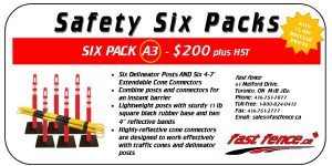 Traffic safety save with safety six packs