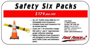 Traffic safety save with safety six packs